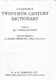 Chambers's twentieth century dictionary