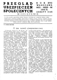 Przegląd Ubezpieczeń Społecznych : 1949, nr 3-4-5