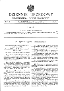 Dziennik Urzędowy Ministerstwa Opieki Społecznej : 1936, nr 6