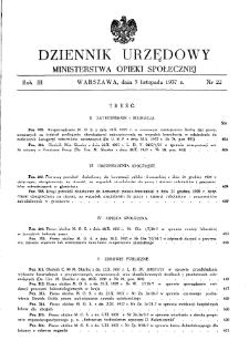 Dziennik Urzędowy Ministerstwa Opieki Społecznej : 1937, nr 22