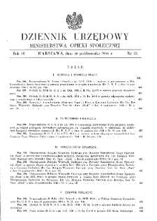 Dziennik Urzędowy Ministerstwa Opieki Społecznej : 1938, nr 22