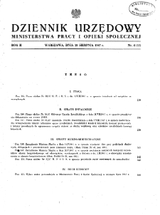 Dziennik Urzędowy Ministerstwa Pracy i Opieki Społecznej : 1947, nr 8
