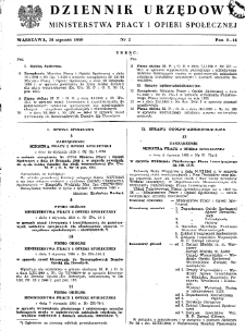Dziennik Urzędowy Ministerstwa Pracy i Opieki Społecznej : 1950, nr 2