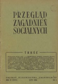 Przegląd Zagadnień Socjalnych : 1953, nr 2