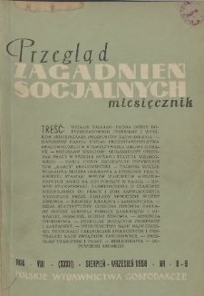 Przegląd Zagadnień Socjalnych : 1958, nr 8-9